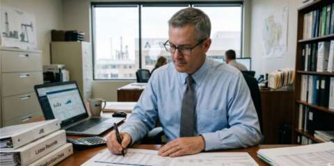 Man working at desk