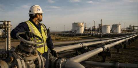 man on oil rig